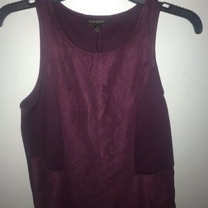 Maroon top. Suede from BR.
